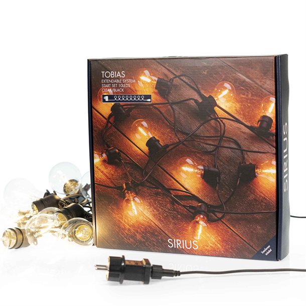 Sirius Tobias startsæt - lyskæde med 10 klare LED-pærer i varm hvid 69500